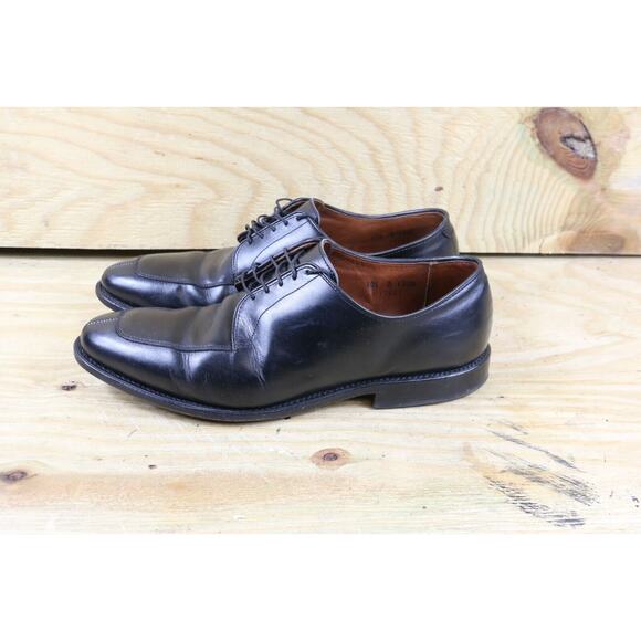 Allen Edmonds Shoes Mens 10.5D Black Leather Delray Oxford Split Toe Dress USA - Picture 1 of 6